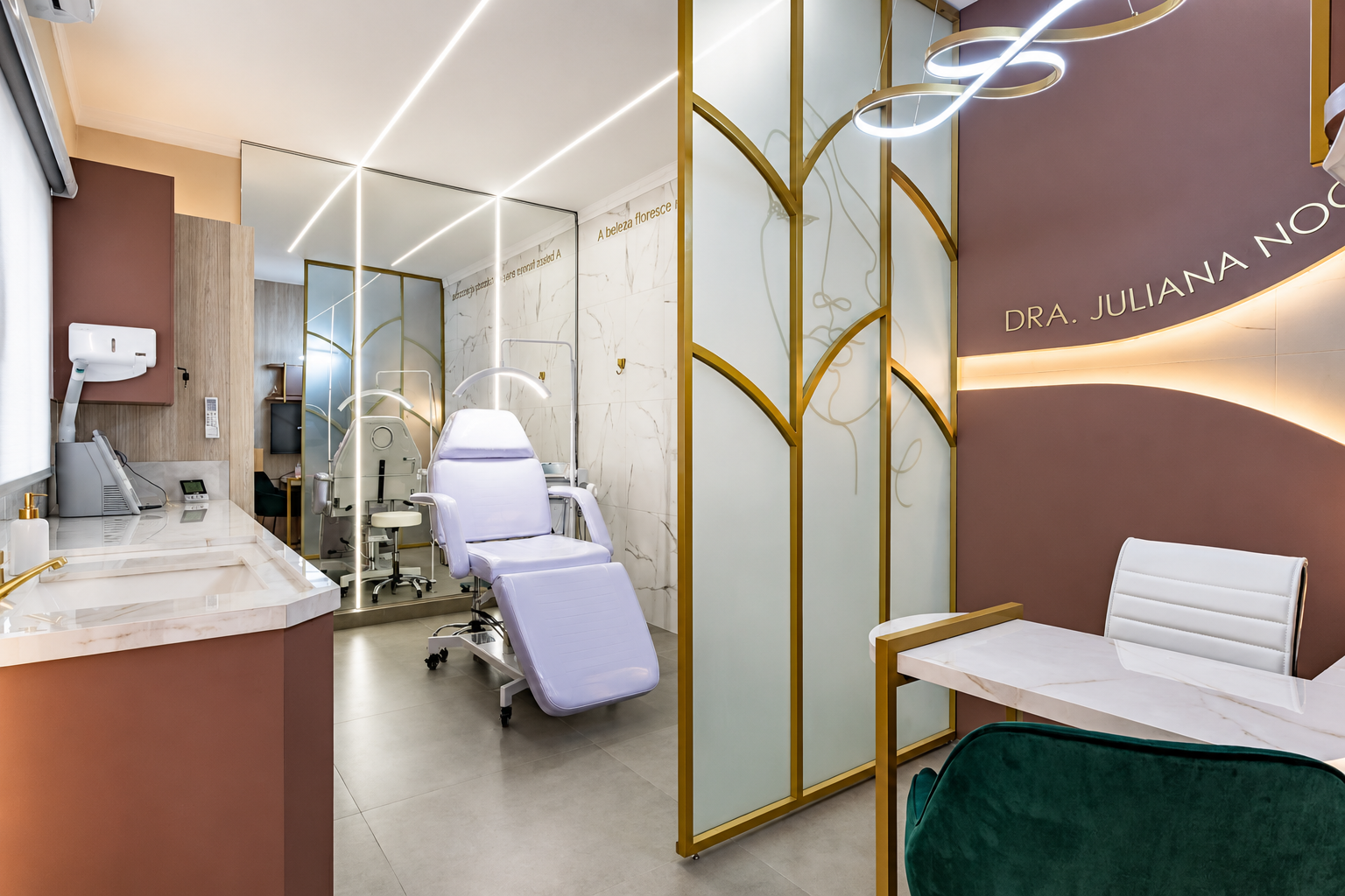 Interior da clínica de estética